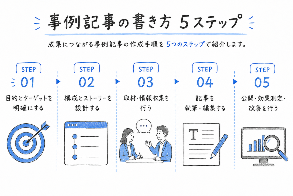 事例記事の書き方 5ステップ