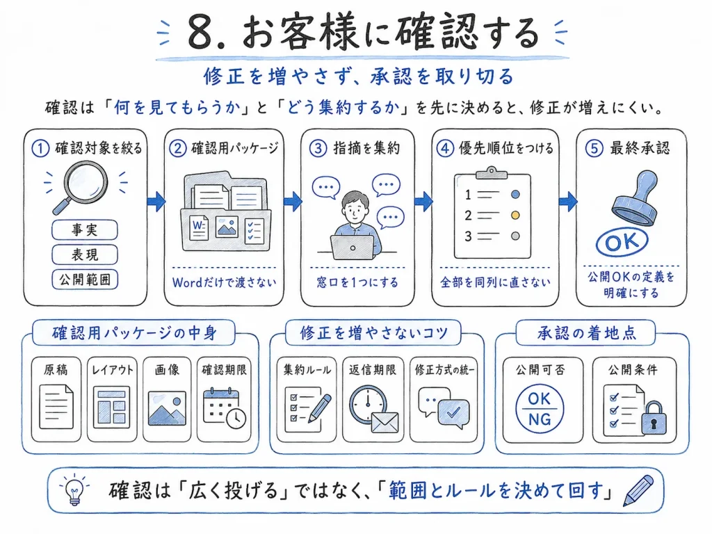 導入事例制作 完全ガイド_ビズログ_お客様に確認する　～修正を増やさず、承認を取り切る