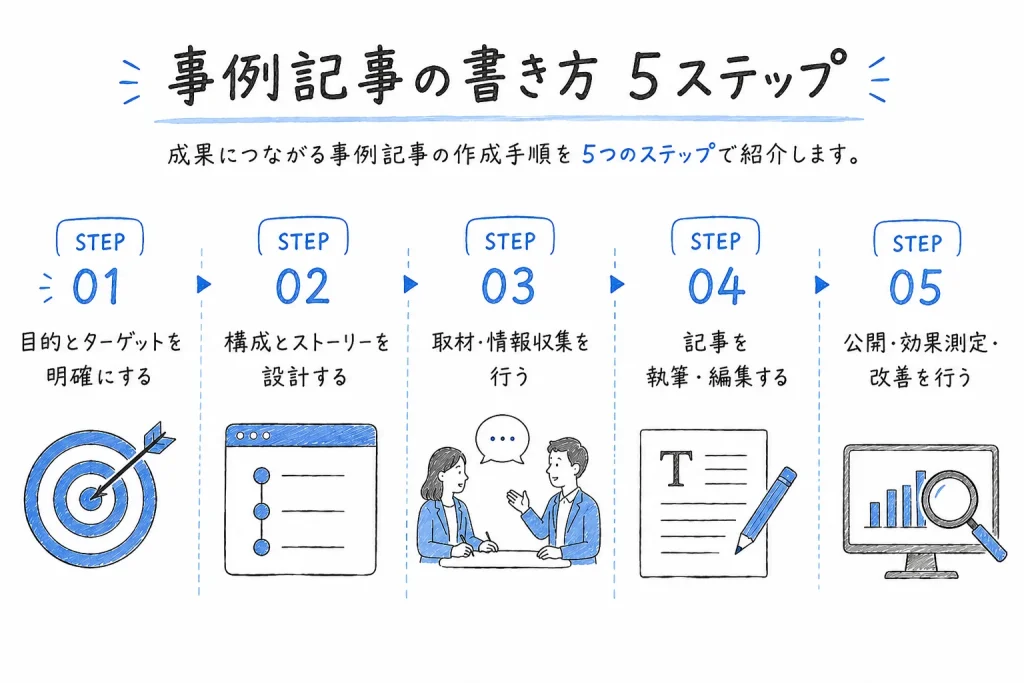事例記事の書き方 5ステップ